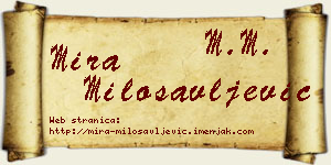 Mira Milosavljević vizit kartica